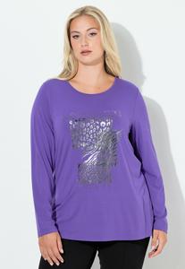 Топ Ulla Popken ZIERSTEINE CLASSIC RUNDHALS , Purple