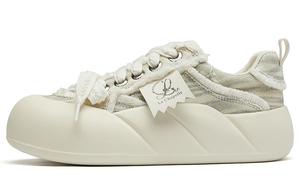 Износостойкие, легкие и дышащие низкие кроссовки для скейтбординга для женщин La Chapelle, Beige Gray