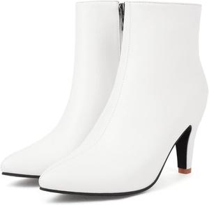 Женские ботильоны Alyaafifa на каблуке, зауженный носок, закрытые, с каблуком 3,5 дюйма, с молнией, классические вечерние, для офиса, элегантная обувь