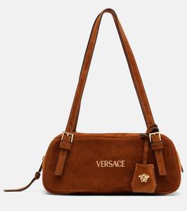 Сумка через плечо из замши Tag, цвет Tobacco-Gold Versace, Tobacco-Versace Gold
