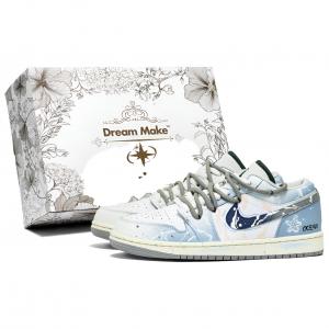 Jordan Кроссовки Air 1 Starfish Memory Cushion низкие винтажные баскетбольные unisex light blue