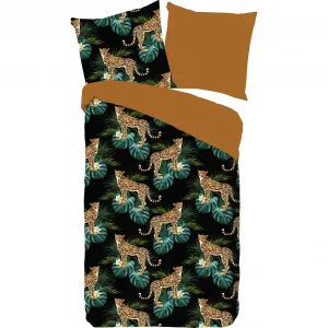 Двустороннее постельное белье PURE Luxury Collection «Jordan», микрофибра, 135х200, легкое в уходе, молния, двусторонний вид, леопардовый, черный