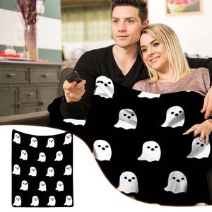 Одеяло с принтом в виде призраков Bgzleu, черный / белый