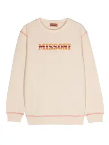 Толстовка с вышитым логотипом Missoni Kids, светло-бежевый