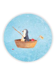 Mr. & Mrs. Panda Магнит на холодильник с изображением пингвина и рыбацкой лодки, без слов, ледяного синего цвета