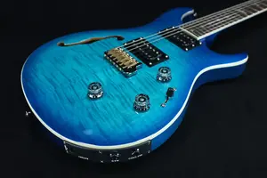 PRS SE Custom 24 полугибкая с пьезопикапом, цвет Lake Blue 303