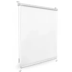 LICHTBLICK ORIGINAL рулонная штора с боковой тягой «Uni Rollo», затемнение, затемнение энергосберегающее, без сверления, натяжное, с зажимной опорой и цветным покрытием - для окон и дверей, Klemmfix, цвет weiß + weiß