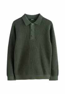 Текстурированная футболка прямого кроя с длинными рукавами Next, Dark Green