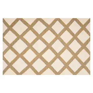 Ковер ручной работы из шерсти с ромбовидной полоской Dhurries Safavieh, 153x244 см