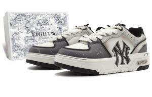 Кроссовки MLB Chunky Liner Skateboarding Shoes Unisex Low-top White/gray, темно-серый