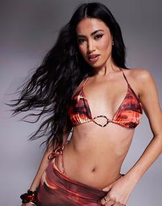 Треугольный бикини-топ Southbeach с абстрактным принтом