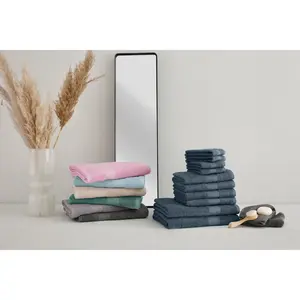 Набор махровых полотенец для дома my home Melli, 2 банных полотенца 70x140, 4 полотенца для рук 50x100, 4 гостевых полотенца 30x50 набор махровых полотенец тихих оттенков с бордюром, 100% хлопок My Home, антрацит