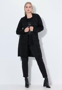 Кардиган Ulla Popken GLITZER-SCHRIFT STEHKRAGEN LANGARM, Black