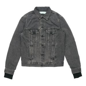 Куртка denim distressed jacket 'black' Off-White, серый