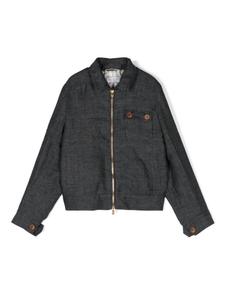 Brunello Cucinelli Kids куртка с классическим воротником, черный