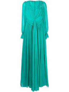 Alberta Ferretti шелковое платье макси, зеленый