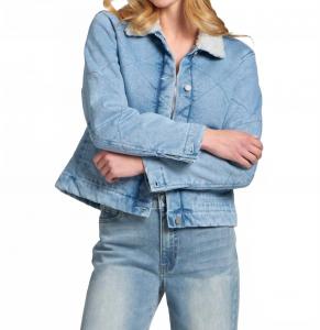 11 Uptown Джинсовая куртка с воротником «шерпа» синего цвета