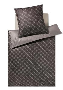 ЙУУП! Постельное белье Mako сатин Василек Двойной I размер 80х80 155х220 см I цвет 9 Блестящий Черный I чистый хлопок Joop