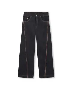 Джинсы для девочки однотонного синего цвета Karl Lagerfeld Kids