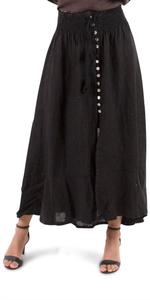 Юбка макси Magdalena из льна черного цвета Gigi Moda, черный