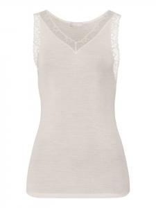 Hanro Топ из шерстяного кружева, нежно-белого цвета