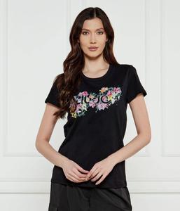 Футболка Liu Jo Regular Fit с цветочным принтом, черный