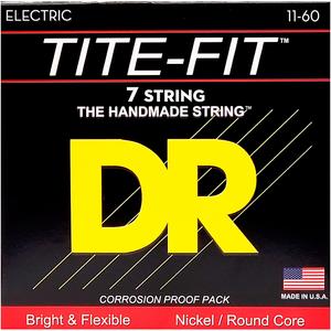 DR Strings Tite-Fit, никелированные струны для 7-струнной электрогитары, тяжелые (11-60)