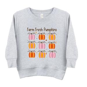 Толстовка с рисунком Farm Fresh Pumpkins Chart для малышей The Juniper Shop, цвет Heather Grey