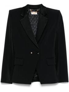 Elisabetta Franchi креповый блейзер с атласными лацканами, черный
