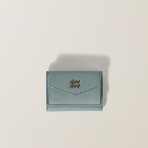 Маленький кожаный кошелек MIU MIU, зеленый