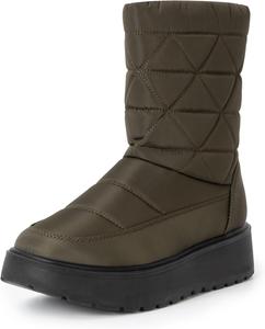 Женские зимние ботинки Alpine Swiss Zoey, Водонепроницаемые снежные сапожки, С утеплителем из искусственного меха, теплые и удобные, Противоскользящая подошва, Стильная обувь для улицы, Olive