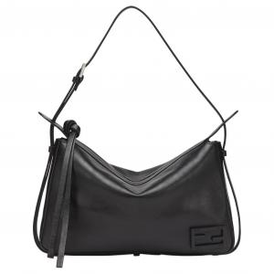 Fendi Кожаная женская сумка через плечо, черная