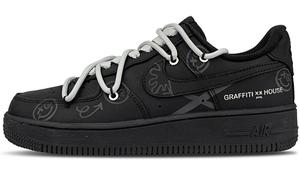 Nike Кроссовки Air Force 1 для скейтбординга, износостойкие, низкие, унисекс, черные