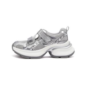 Дышащие низкие массивные кроссовки для увеличения роста для женщин CAMEL, Gray/Silver