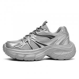 AOKANG Женские противоскользящие износостойкие низкие массивные кроссовки - парящий светлый серебристый [стандартный размер спортивной обуви]