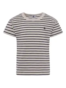 Полосатая футболка с короткими рукавами Petit Bateau, нейтральный