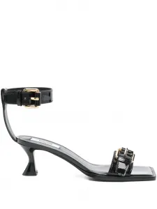 Сандалии с пряжками 60 мм Moschino, черный