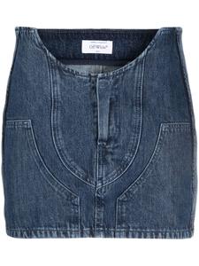 Off-White мини-юбка с вырезами, синий