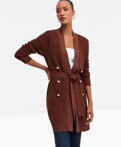 Женский металлизированный кардиган с открытым передом I.N.C. International Concepts, коричневый