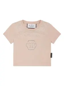 Укороченная футболка strass hexagon Philipp Plein, розовый