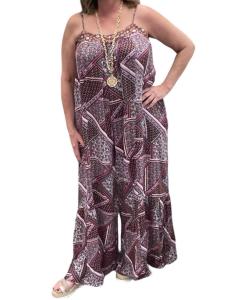 Комбинезон с цветочным принтом и бретельками в лиловом цвете KORI