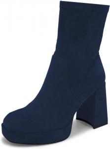 Ботильоны на платформе с высоким каблуком Miss Left для женщин, замшевые, с квадратным носком и боковой молнией, для вечеринок и событий, размер 4-16 US, Navy