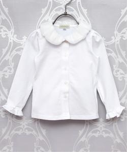 Блузка с пышным воротником (80-130 см) Panpantutu, цвет White