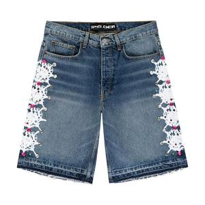 Шорты Sp5der Web Stone Denim Shorts, Light Blue Wash