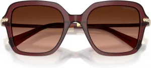 Женские квадратные солнцезащитные очки Swarovski Sk6040, Transparent Burgundy/Pink Gradient Grey