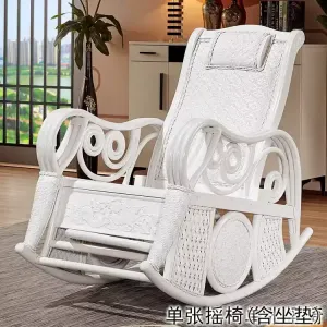 Fantasy Белое кресло-качалка из ротанга