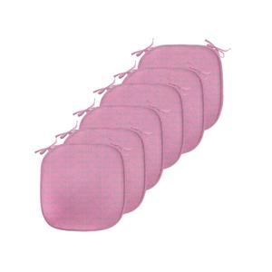 ABAKUHAUS Цветочные подушки на обеденный стул, детализированные цветочные листья, декоративная водонепроницаемая подушка с ремнями для кухонных сидений, 40 см x 40 см — упаковка из 6 шт., серо-розовый