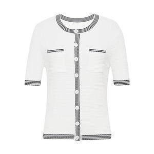 Вязаный кардиган Deep Breath на пуговицах с короткими рукавами, черный