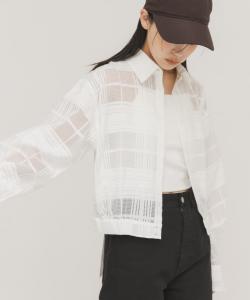 Прозрачная клетчатая компактная рубашка Kbf, цвет Off White