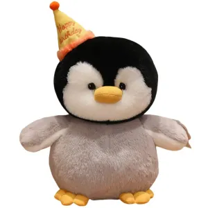 Плюшевая куколка из коллекции Birthday Hat Animal, высота 25см/35см/45см Velvet Mill, Penguin Box